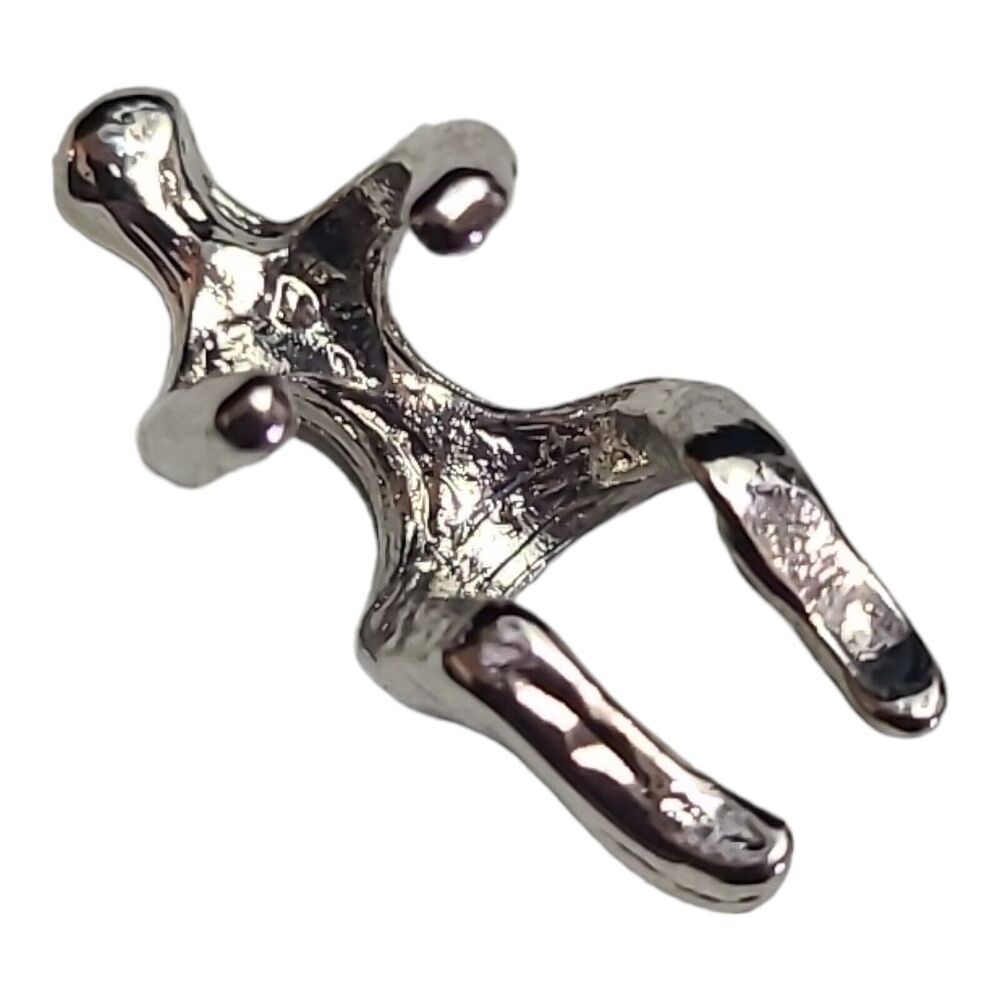 New Silver Man Climbing Sitting‎ Ear Cuff Earring 90s - Picture 5 of 5